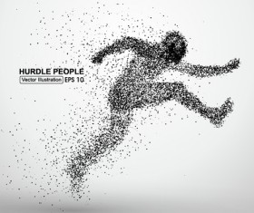 Particle composition athlete vector illustration 02