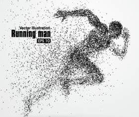 Particle composition athlete vector illustration 07