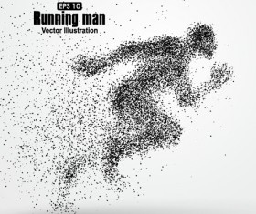 Particle composition athlete vector illustration 09