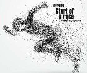Particle composition athlete vector illustration 11