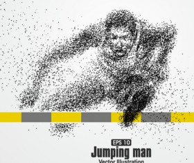 Particle composition athlete vector illustration 12