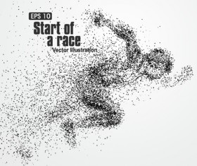 Particle composition athlete vector illustration 13