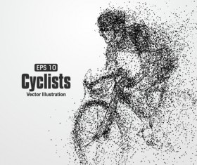 Particle composition athlete vector illustration 14