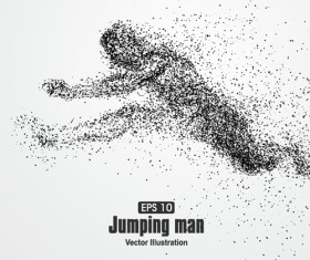 Particle composition athlete vector illustration 15