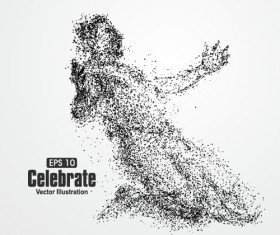 Particle composition athlete vector illustration 16