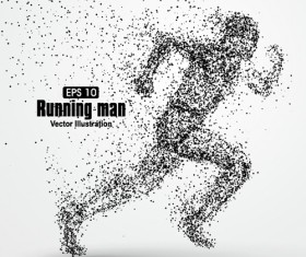 Particle composition athlete vector illustration 19