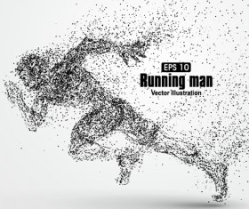 Particle composition athlete vector illustration 20
