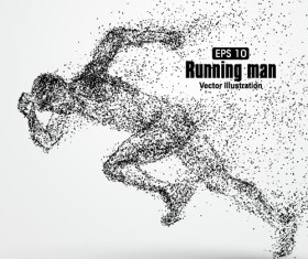 Particle composition athlete vector illustration 21