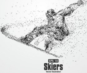 Particle composition athlete vector illustration 22