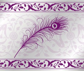 Peacock feathers and Indian ethnic pattern vector 04