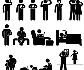 People Icon symbol vector set 04