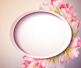 Pink flower hand drawn backgrounds vector 09