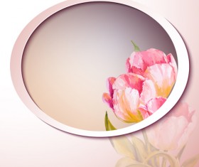 Pink flower hand drawn backgrounds vector 10
