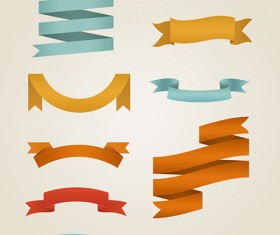 Psd retro ribbons set