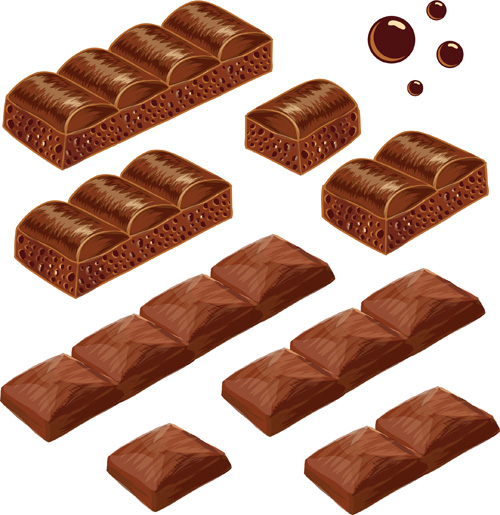 Realistic chocolate design vector 01