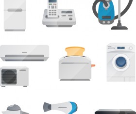 Realistic home appliances vector set 02