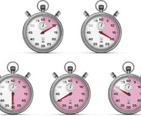 Realistic stopwatch design vectors set 01