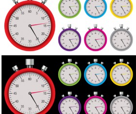 Realistic stopwatch design vectors set 03