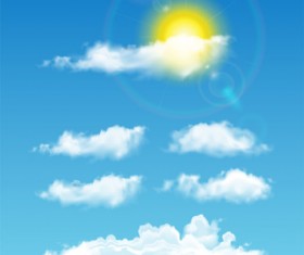 Realistic white cloud illustration vector 01