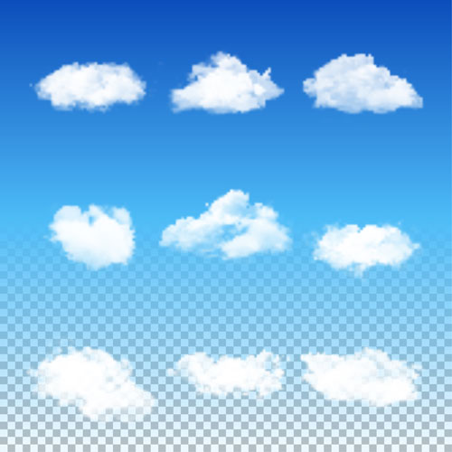 Realistic white cloud illustration vector 02
