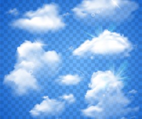 Realistic white cloud illustration vector 03