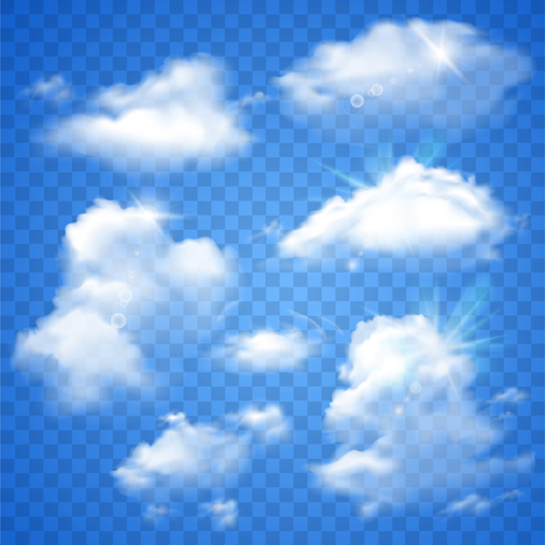 Realistic white cloud illustration vector 03