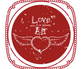 Red valentines day elements vector