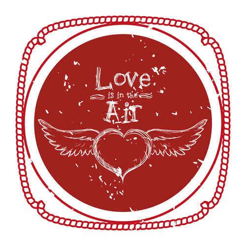 Red valentines day elements vector