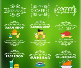 Restaurant signages labels vector