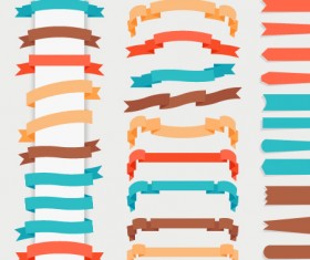 Retro ribbon colored vectors 01