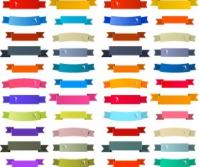 Retro ribbon colored vectors 03