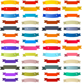 Retro ribbon colored vectors 03