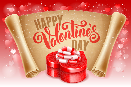 Romantic valentine day gift cards vector 02