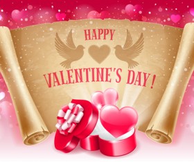 Romantic valentine day gift cards vector 03