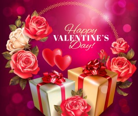 Romantic valentine day gift cards vector 05