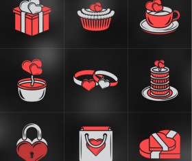 Romantic valentines day logos vector 02