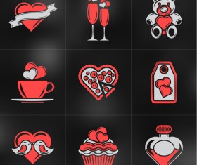 Romantic valentines day logos vector 03