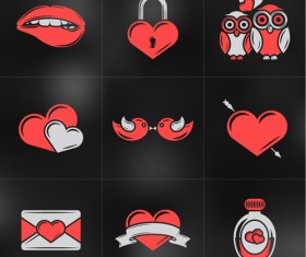 Romantic valentines day logos vector 04