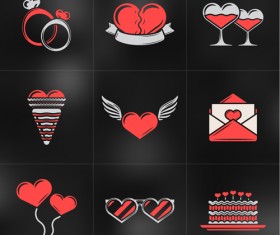 Romantic valentines day logos vector 05