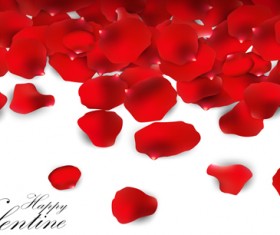 Rose petal valentines day background vector 02