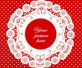 Round lace frames vector set 02