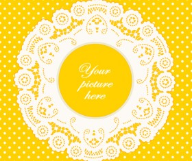 Round lace frames vector set 03