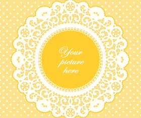 Round lace frames vector set 05