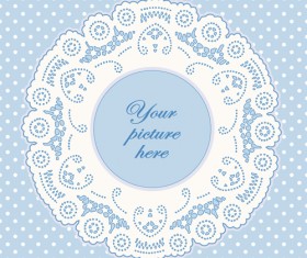 Round lace frames vector set 06