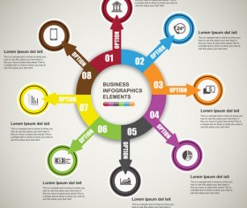 Round with arrow infographic vector