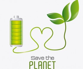 Save planet eco template vector set 01