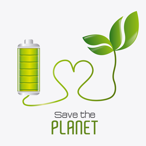 Save planet eco template vector set 01