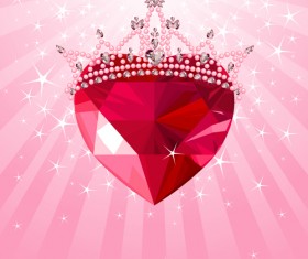 Shining diamond heart valentines day cards vector 01.rar
