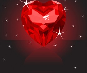 Shining diamond heart valentines day cards vector 02