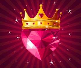 Shining diamond heart valentines day cards vector 04